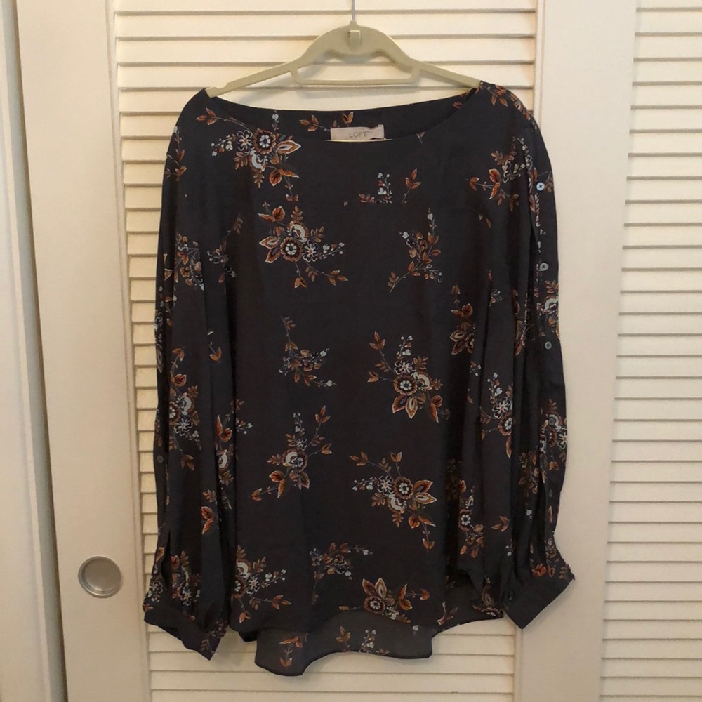 LOFT Marigold Button Sleeve Blouse